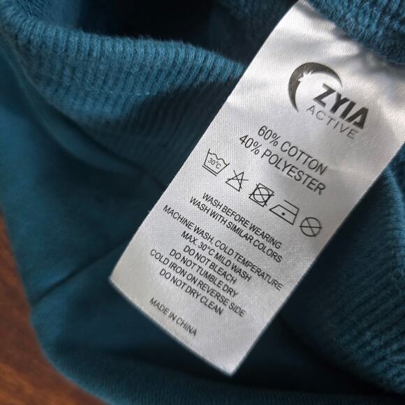 ZYIA Active Sleepover Sweats Joggers in Emerald Teal Blue, Small - Picture 10 of 10